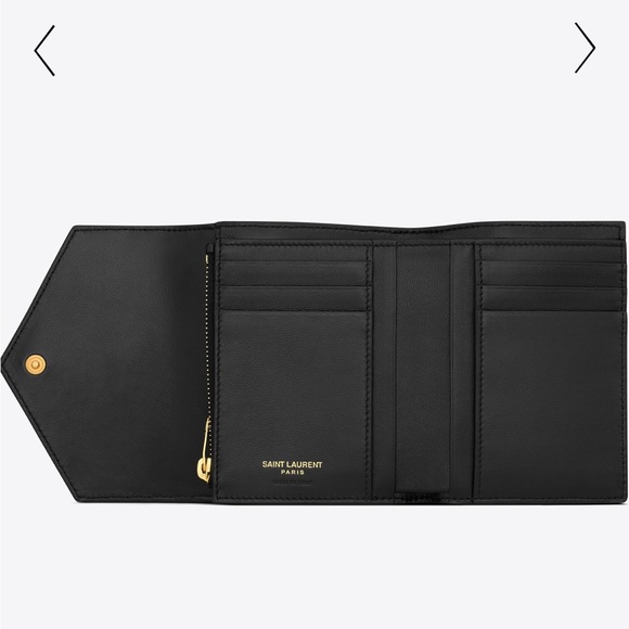 YSL SAINT LAURENT CASSANDRE MATELASSÉ COMPACT TRI FOLD WALLET QUILTED LAMBSKIN - Picture 3 of 16